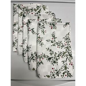 Food Network Microfiber Polyester Square Formal Dinner Napkins Set of 5 Holiday